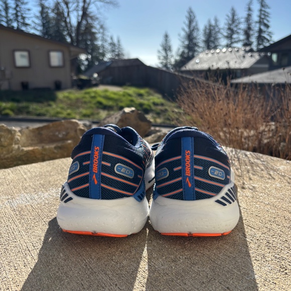 Brooks Glycerin GTS 20 Men's Size 11.5 D Shoe Blue Orange Running 1103831D-444 - Picture 9 of 10